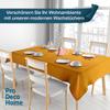 Washable Orange Linen-Look Oilcloth Tablecloth, Round, 90 cm view 2