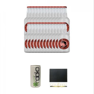Thomas Henry Spicy Ginger, 24 × 0.2 L + Moloko Soft Drink, 0.25 L + Square Slate Glass Coaster, Approx. 9.5 cm