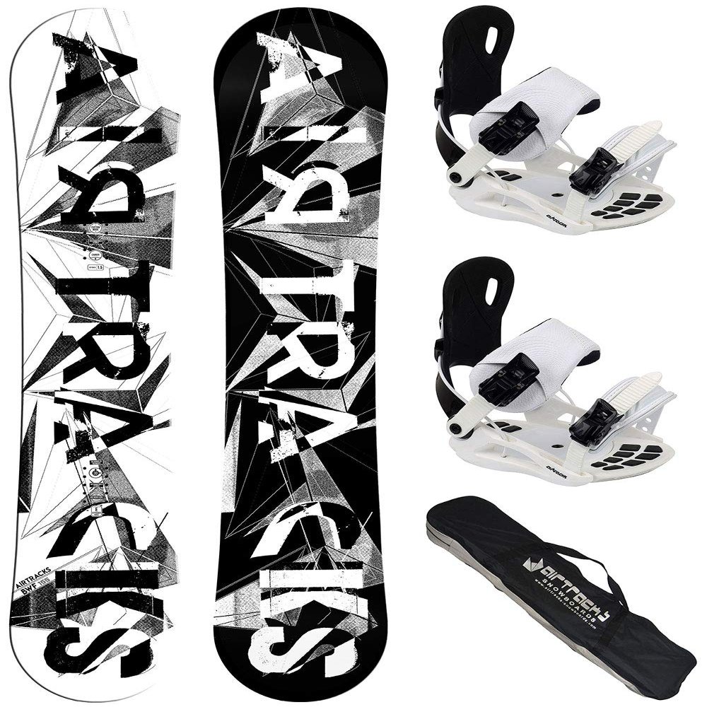 AIRTRACKS Women's Snowboard Set - BWF Lady 145 Board - Master W L Soft Bindings - SB Bag