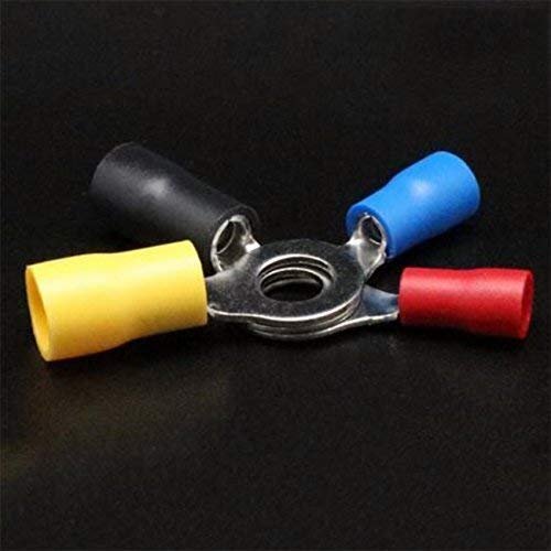 Insulated Ring Terminals, Crimp Connectors, 1.5–2.5 mm², Blue, M6, 50 Pieces