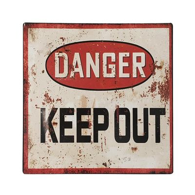 DANGER KEEP OUT Retro Vintage Metal Sign, No Entry, 20 x 25 cm