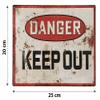 DANGER KEEP OUT Retro Vintage Metal Sign, No Entry, 20 x 25 cm view 4