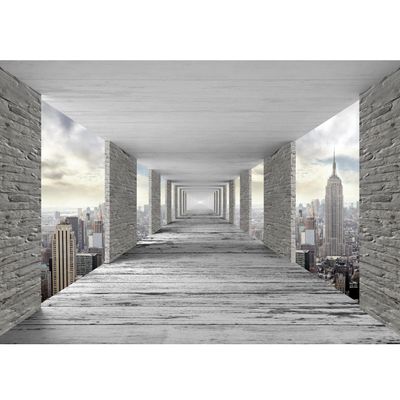 Runa Art 3D New York Photo Wallpaper 396 x 280 cm - Non-Woven Wall Decoration for Living Room or Bedroom - German Manufacturer - Gray 9157012a