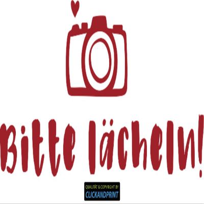 CLICKANDPRINT “Please Smile!” Wall Decal, 160 x 70.9 cm, Dark Red