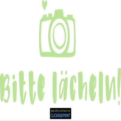 CLICKANDPRINT “Please Smile!” Wall Decal, 190 x 84.2 cm, Spring Green