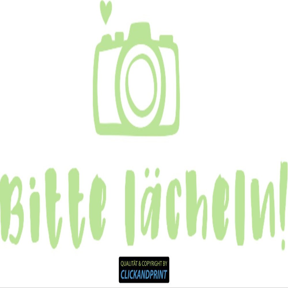CLICKANDPRINT “Please Smile!” Wall Decal, 190 x 84.2 cm, Spring Green