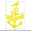 CLICKANDPRINT North Sea Anchor Sticker, 20 x 13.6 cm, Sulfur Yellow view 2