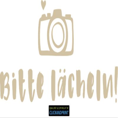 CLICKANDPRINT “Bitte lächeln!” Wall Decal, 190 x 84.2 cm, Beige