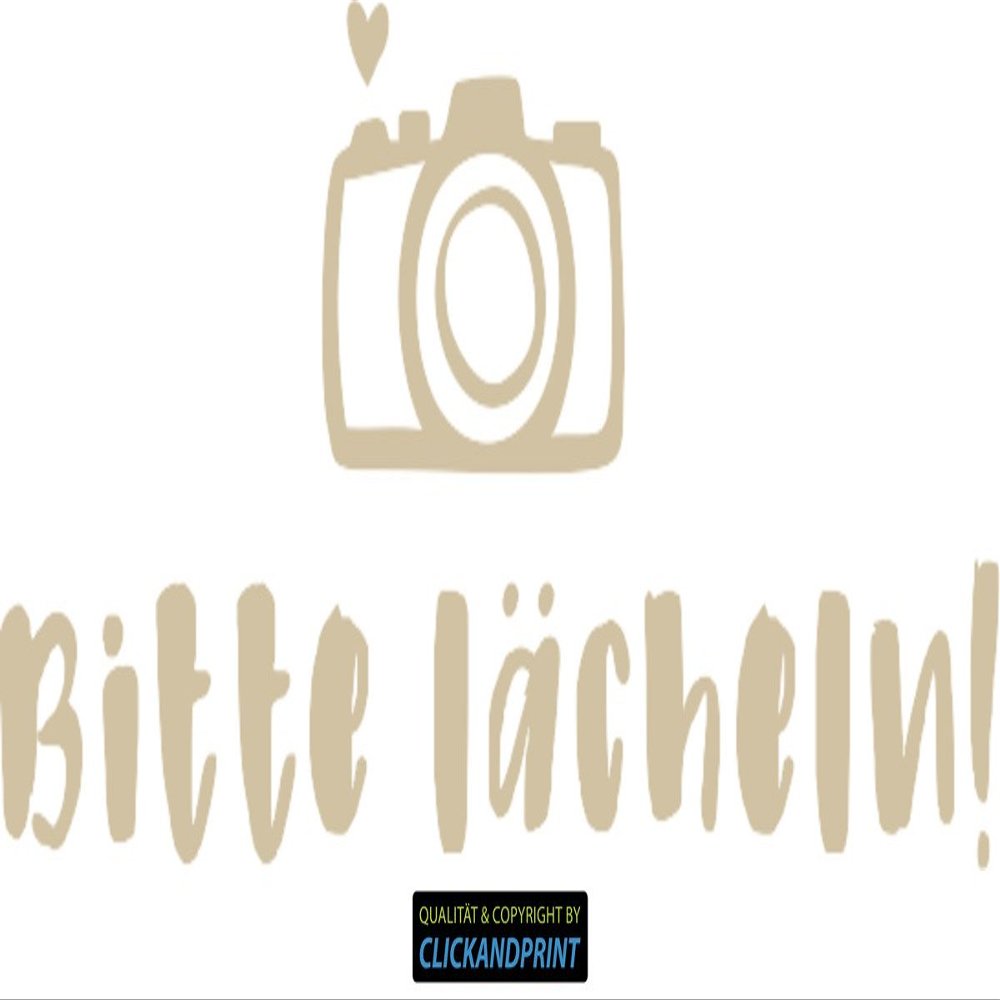 CLICKANDPRINT “Bitte lächeln!” Wall Decal, 190 x 84.2 cm, Beige