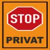 Melis-Folienwerkstatt Stop Private Sign, 30 × 20 cm, 3 mm Foam Board, Pre-Drilled Holes view 1