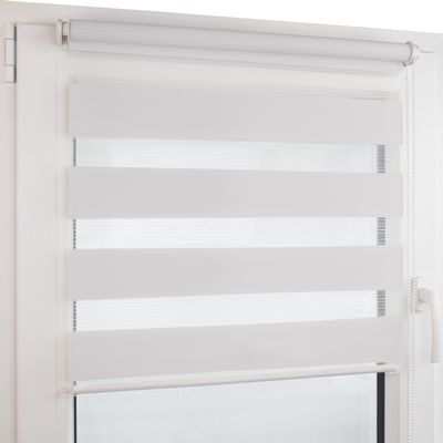 Deco4Me Double Roller Blind, No Drilling, 155 x 160 cm, White