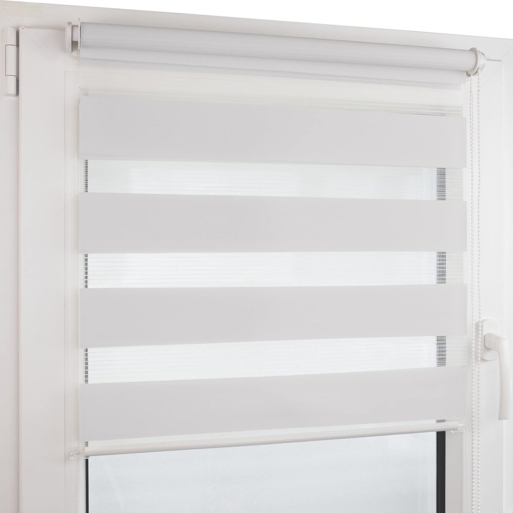 Deco4Me Double Roller Blind, No Drilling, 155 x 160 cm, White