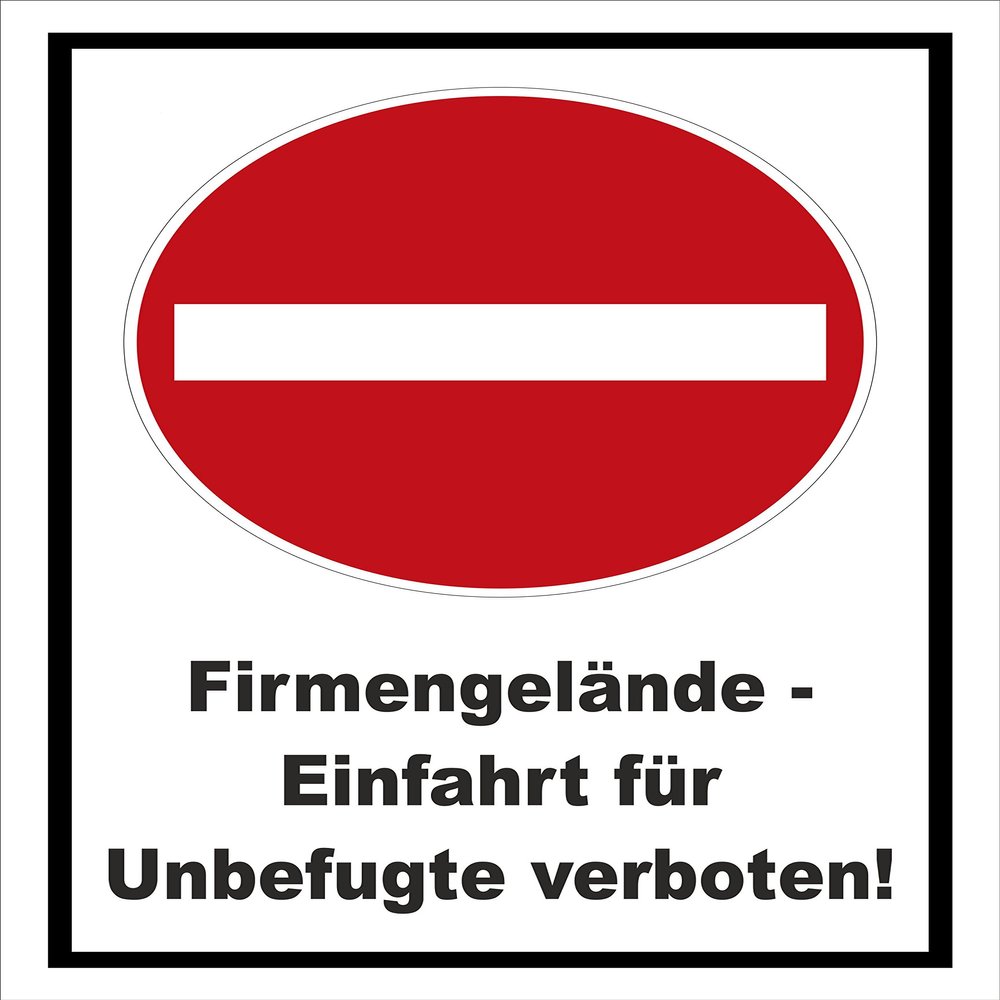 Melis-Folienwerkstatt Sticker - No Entry - Company Premises - Entry Forbidden for Unauthorized Persons, 15 x 10 cm, S00358-005-A - Available in 20 Variants