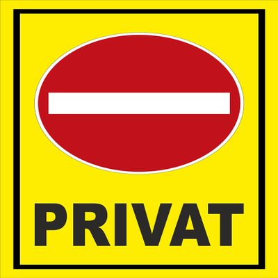 Melis-Folienwerkstatt No Entry – Private Sign, 45 × 30 cm, 3 mm Rigid PVC Foam Board, S00358-006-C