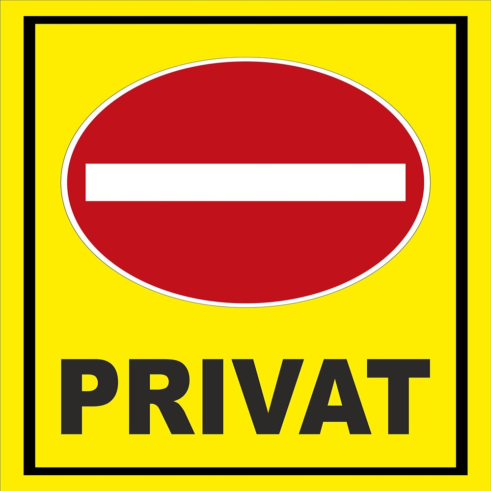 Melis-Folienwerkstatt No Entry – Private Sign, 45 × 30 cm, 3 mm Rigid PVC Foam Board, S00358-006-C