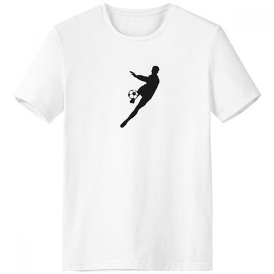 DIYthinker Sport Football Silhouette Crew Neck White T-Shirt, Spring-Summer Tagless Comfort Sport T-Shirt Gift - Multi - Medium