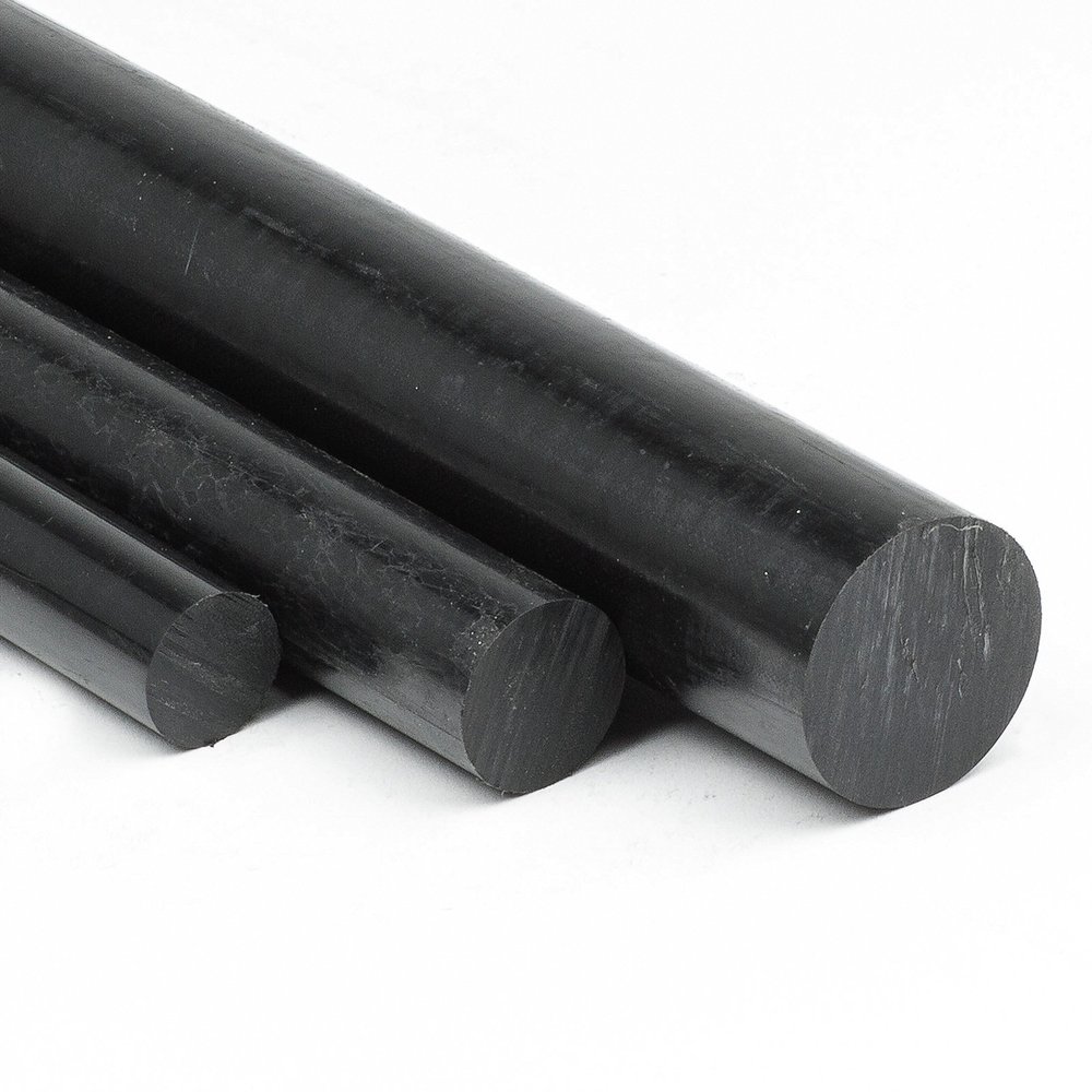 Polyamide PA6 Black Round Rod, 50 mm Diameter, 75 mm Length