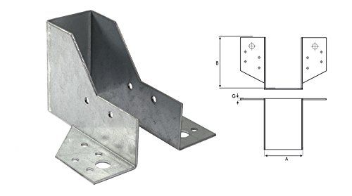 Set of 10 Galvanized Exterior Joist Hangers, CE-Marked (WB - 80/150)