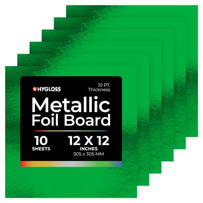 Hygloss Metallic Foil Board Sheet, Green