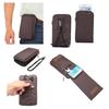 DFV mobile Multifunctional Vertical-Stripe Pouch Case with Zipper and Carabiner for PRESTIGIO WIZE N3, Brown XXM (18 x 10 cm) view 1