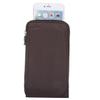 DFV mobile Multifunctional Vertical-Stripe Pouch Case with Zipper and Carabiner for PRESTIGIO WIZE N3, Brown XXM (18 x 10 cm) view 2