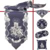 Quinnyshop Christmas Table Runner, Dark Blue Linen Look, 45 x 110 cm view 1
