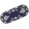 Quinnyshop Christmas Table Runner, Dark Blue Linen Look, 45 x 110 cm view 2