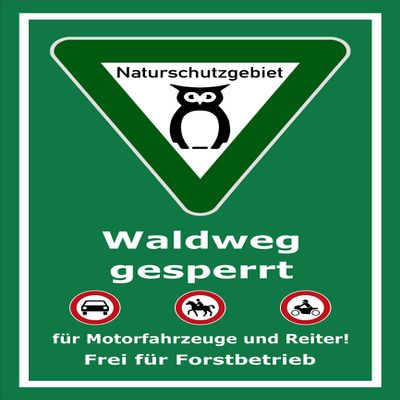 Melis-Folienwerkstatt Nature Reserve Sign – Forest Path Closed, 15 x 10 cm, 3 mm Aluminum Composite