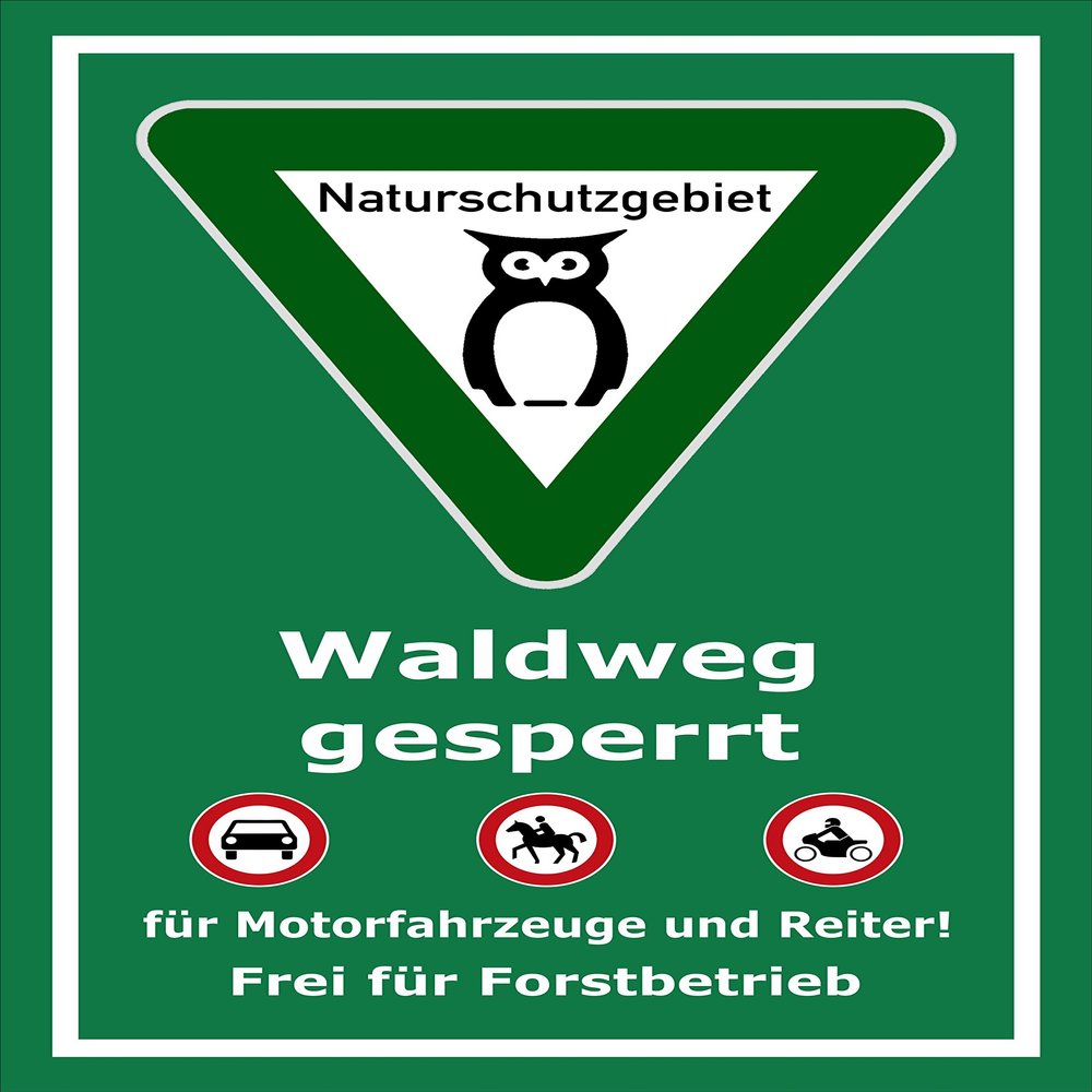 Melis-Folienwerkstatt Nature Reserve Sign – Forest Path Closed, 15 x 10 cm, 3 mm Aluminum Composite