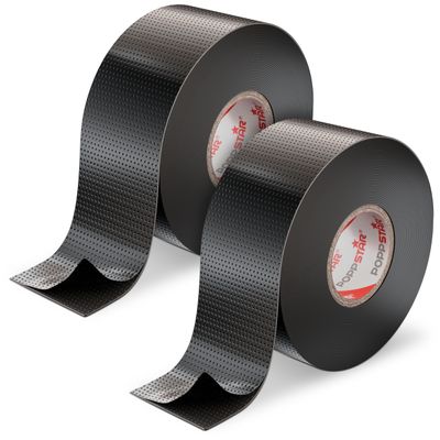 POPPSTAR Self-Fusing Electrical Tape, Universal, 10 m x 38 mm x 0.76 mm, Black, 2 Rolls