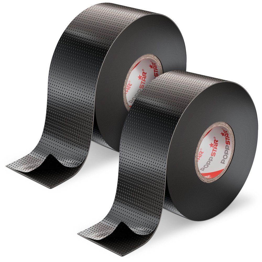 POPPSTAR Self-Fusing Electrical Tape, Universal, 10 m x 38 mm x 0.76 mm, Black, 2 Rolls
