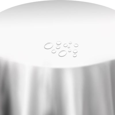 Smooth Solid-Color Oilcloth Tablecloth, Round/Oval, Size & Color Selectable, Round 130 cm, White Gloss