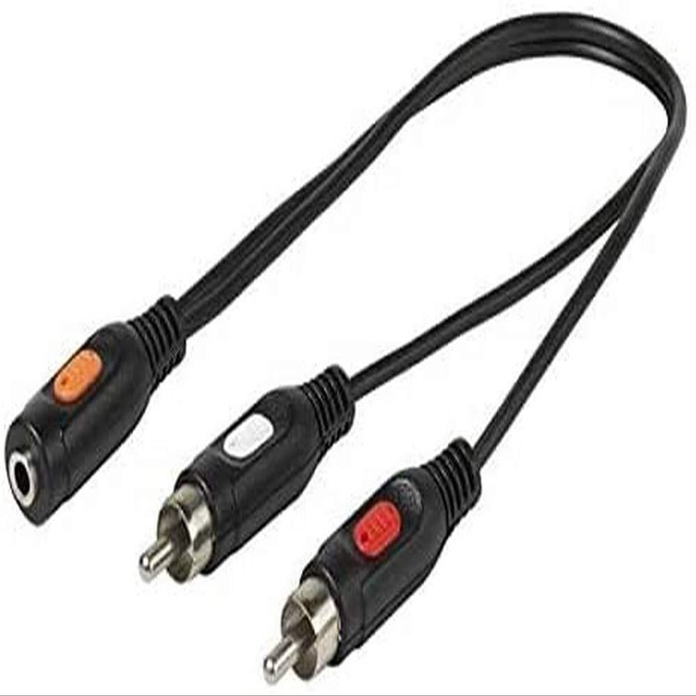 Vivanco 46043 Extension Cable, 3.5 mm Plug to RCA Plugs, 0.2 m
