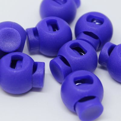 BIG-SAM 10 Cord Locks, 1-Hole, Round, 16 mm, Blue-Purple