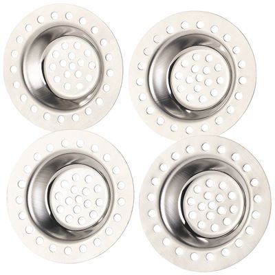 BadeStern Drain Strainer: 4-Pack Stainless Steel Strainers for Shower, Bathtub, Sink