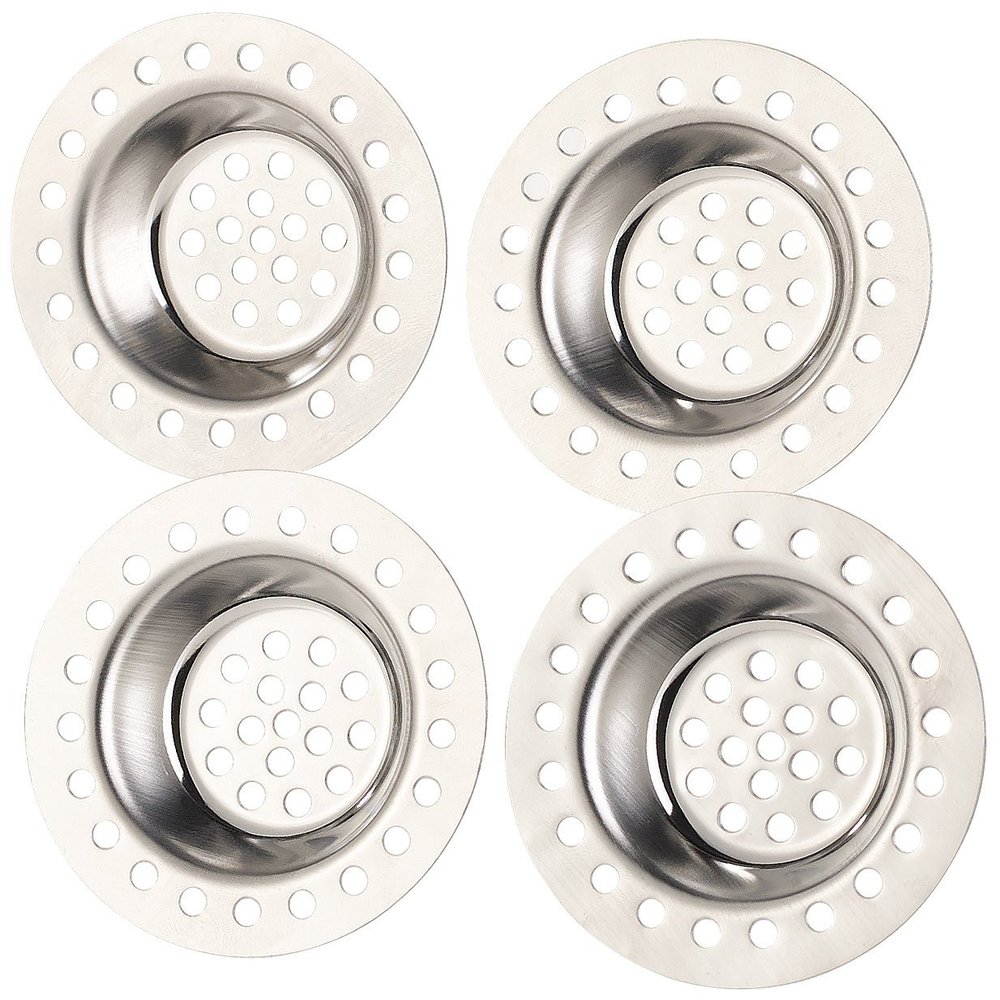 BadeStern Drain Strainer: 4-Pack Stainless Steel Strainers for Shower, Bathtub, Sink