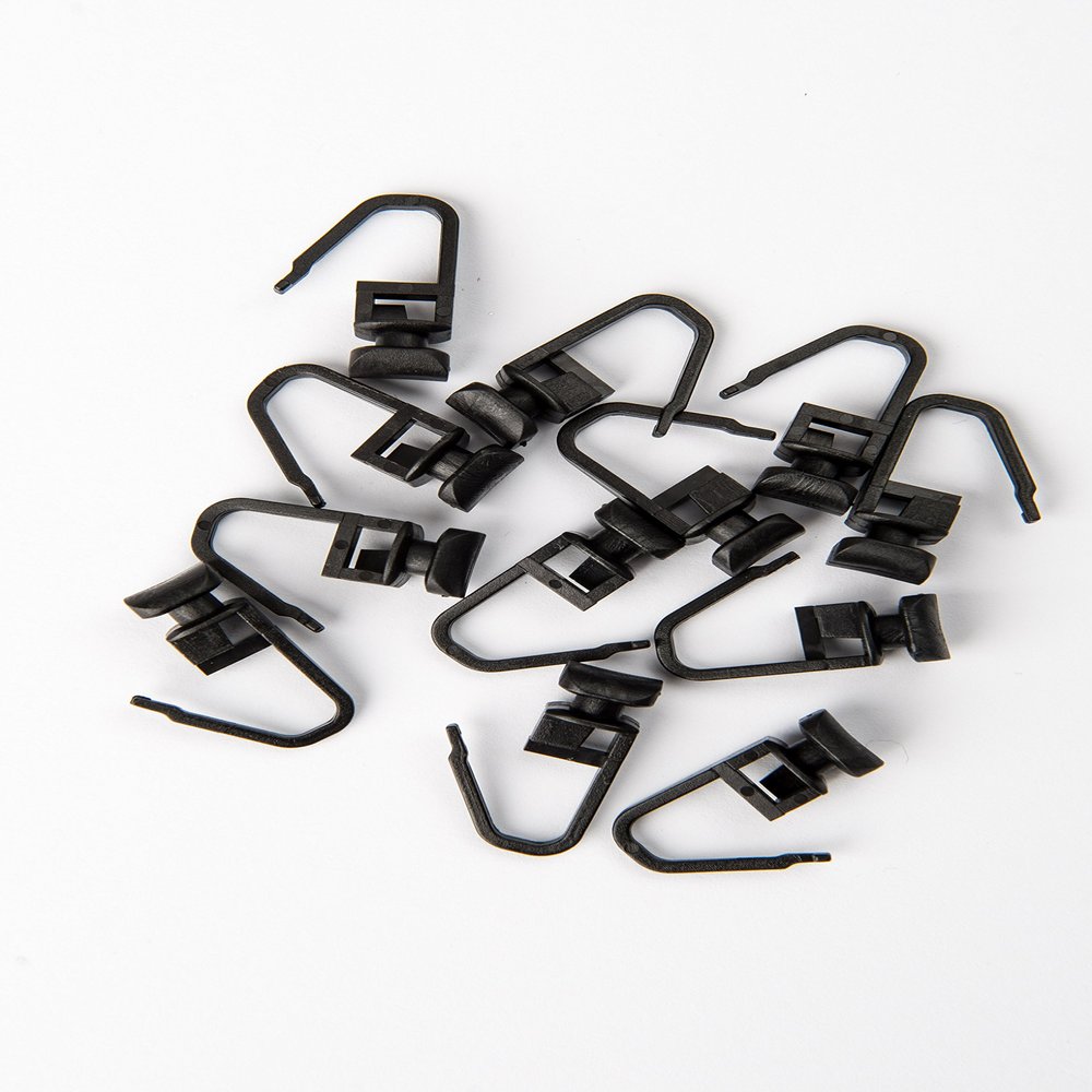 Rollmayer Curtain Track Gliders, 100-Piece, Black Pleat Hooks