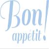 CLICKANDPRINT “Bon Appetit!” Wall Sticker, 210 x 104.3 cm, Pastel Blue view 1