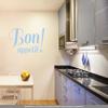 CLICKANDPRINT “Bon Appetit!” Wall Sticker, 210 x 104.3 cm, Pastel Blue view 2