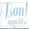 CLICKANDPRINT “Bon Appetit!” Wall Sticker, 210 x 104.3 cm, Pastel Blue view 3