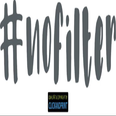 CLICKANDPRINT “Hashtag no filter” Vinyl Sticker, 120 × 24.9 cm, Iron Gray