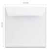 200 Square Envelopes - White - 16.5 x 16.5 cm - 120 gsm - Wet-Gummed Straight Flap view 4