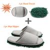ofoot Open-Toe Microfiber Mop Slippers with Towel, 27.4 cm (Size 43–46), Gray/Green, One Size view 3