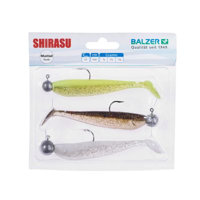Waggle Shad Set 10 cm / Shirasu Soft Lure Set with Jigheads / 6124009