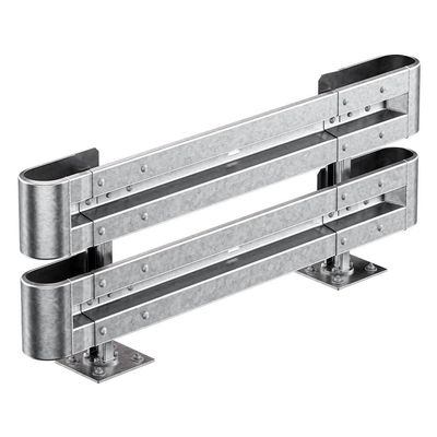 TMS PRO SHOP Complete Steel Guardrail Set, 2-Rail, 2.13 m, Surface-Mount, B-Profile, Item No. 40990