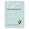 Kartenkaufrausch Nice Saying Christmas Card with Little Bird: 100% Christmas—Often 20% Is Enough, Festive Year-End Greeting for Family and Business view 1