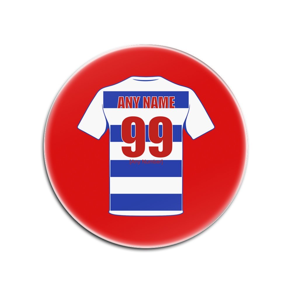 UniGift Queen Park Rangers Glass Coaster (Football Club Design, Color Options) Name/Message on Your Unique Pad QPR The Hoops Rs Queen, Glass, Red, Round