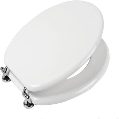 Elena Champagne Toilet Seat with Soft-Close Mechanism, Cromo-Azzurra