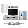 Vulcan Living Room Wall Unit Set in Concrete Look and White with LED Lighting, 290 x 194 x 40 cm view 3