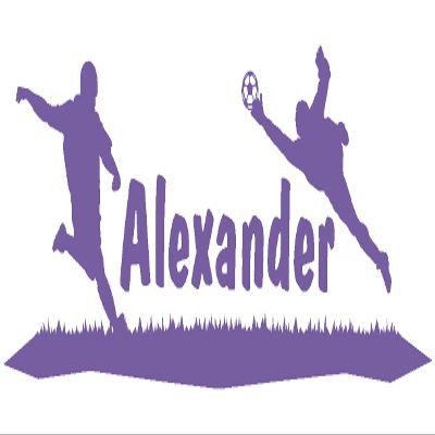 Samunshi Football Player with Name Wall Decal 40 x 14 cm, Lavender